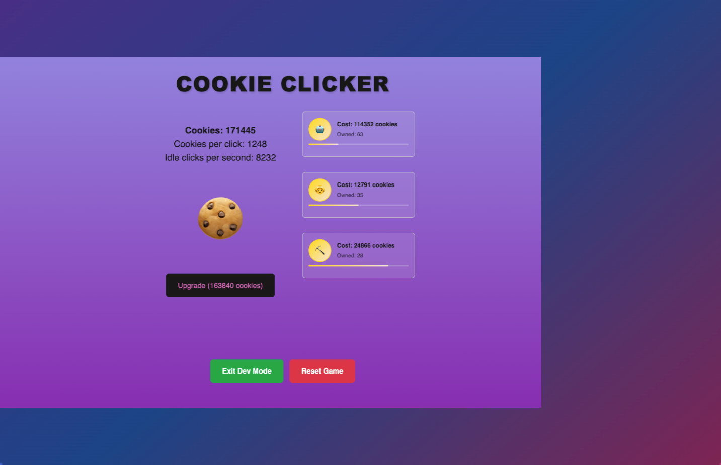 Cookie clicker app screenshot