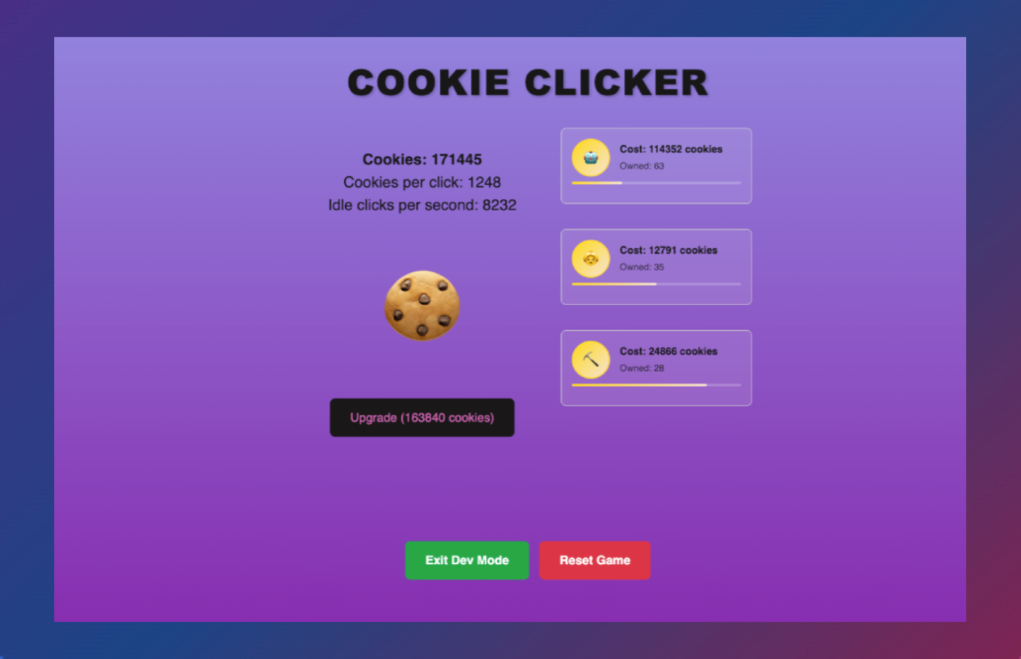 Cookie clicker app screenshot